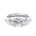 Round Lab Grown Diamond Three Stone Engagement Ring — Round design reference