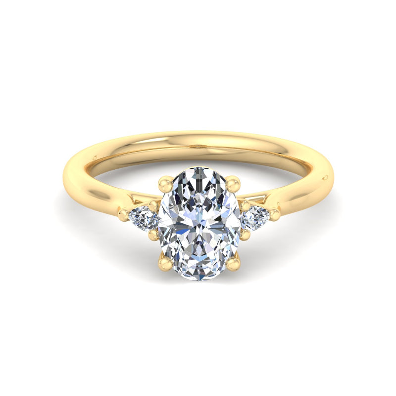 Oval Lab Grown Diamond Three Stone Engagement Ring — Oval design reference