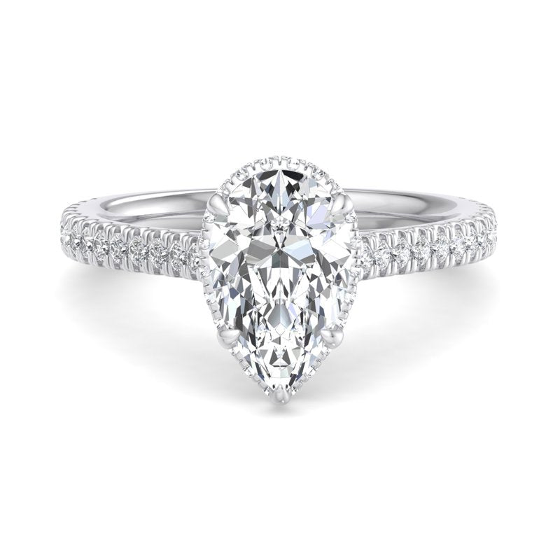 Pear Lab Grown Diamond Hidden Detail Side Stone Engagement Ring — Pear design reference