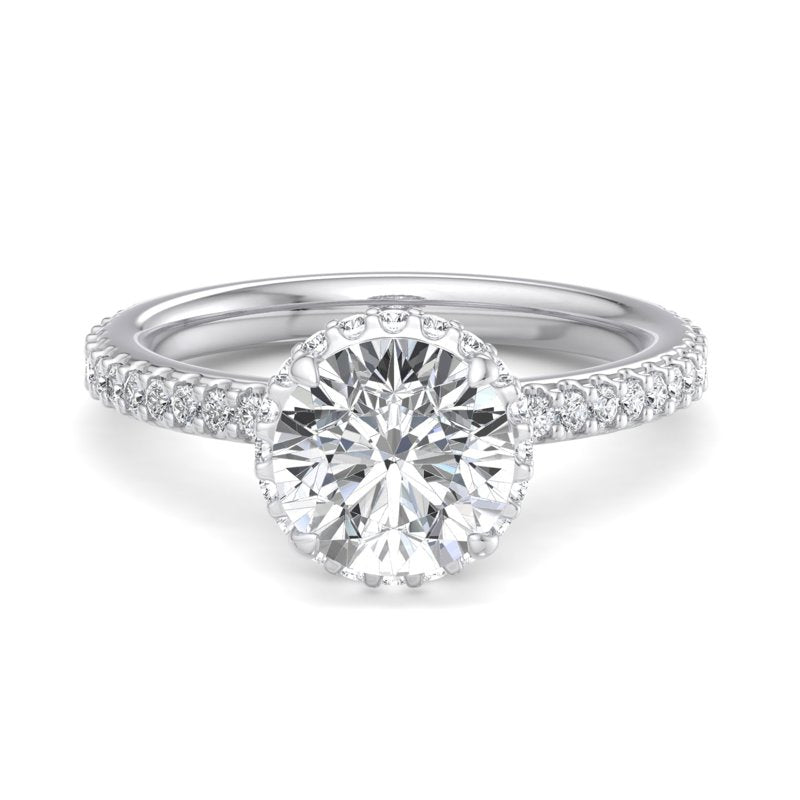 Round Lab Grown Diamond Hidden Detail Side Stone Engagement Ring — Round design reference