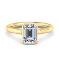 Emerald Lab Grown Diamond Bezel Solitaire Engagement Ring — Emerald design reference