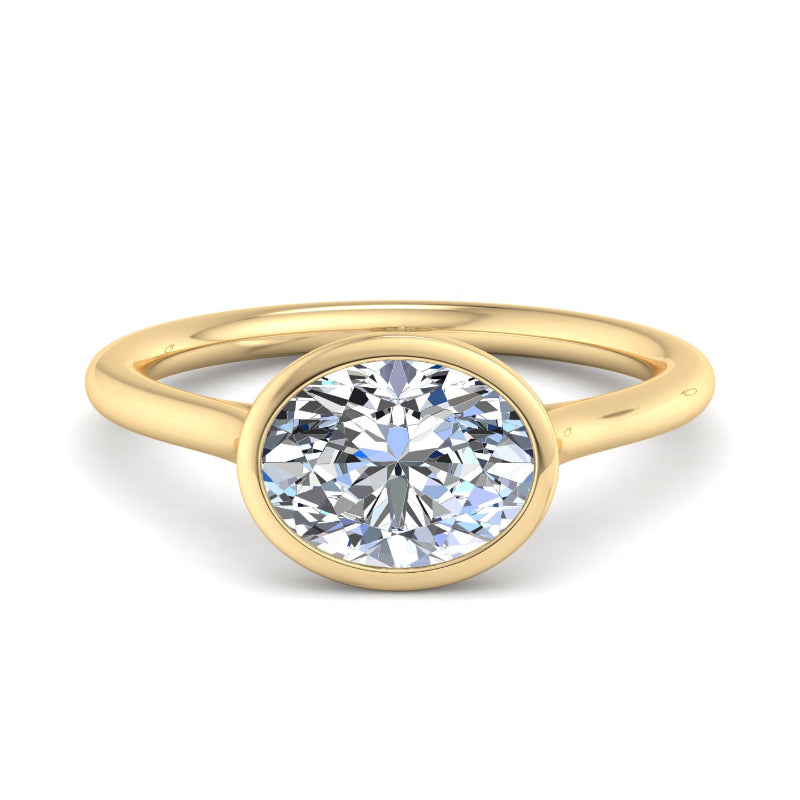 Oval Lab Grown Diamond East-West Solitaire Engagement Ring — Oval design reference