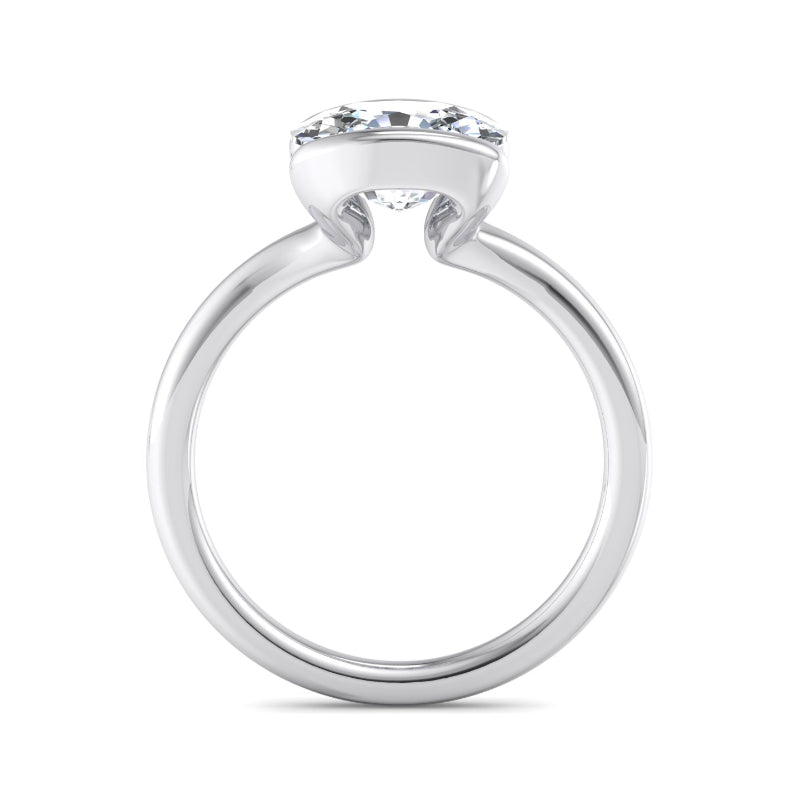 Elongated Cushion Lab Grown Diamond Bezel East-West Solitaire Engagement Ring — Elongated Cushion design reference