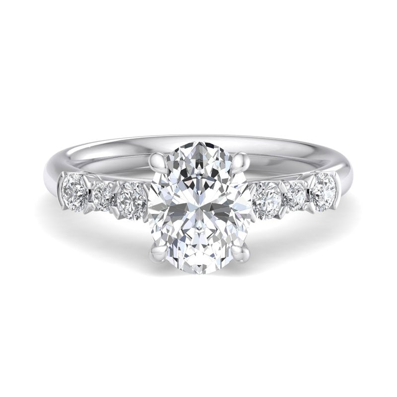 Oval Lab Grown Diamond Hidden Detail Side Stone Engagement Ring — Oval design reference