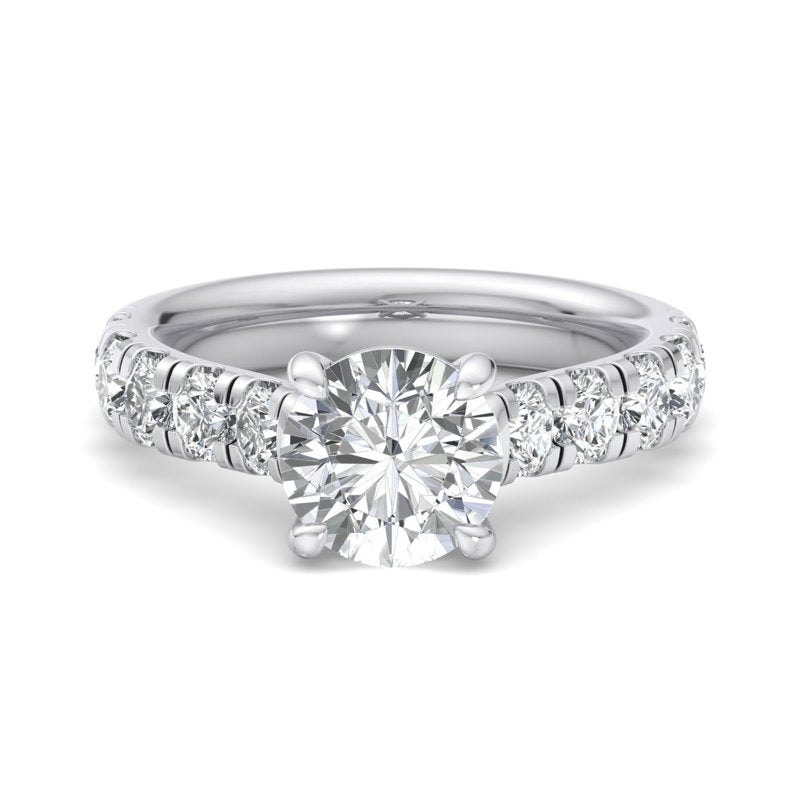 Round Lab Grown Diamond Side Stone Engagement Ring — Round design reference