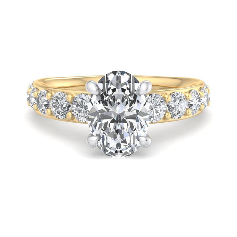 Oval Lab Grown Diamond Side Stone Engagement Ring — Oval design reference