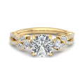 Round Lab Grown Diamond Twist Three Stone Engagement Ring — Round design reference
