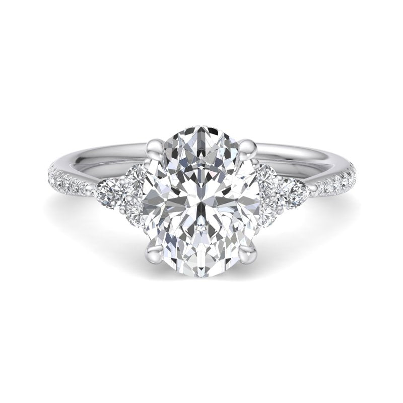 Oval Lab Grown Diamond Side Stone Engagement Ring — Oval design reference