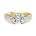 Round Lab Grown Diamond Three Stone Engagement Ring — Round design reference