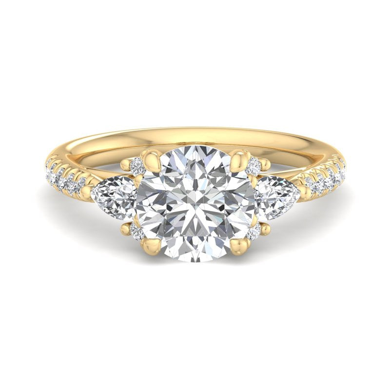 Round Lab Grown Diamond Three Stone Engagement Ring — Round design reference