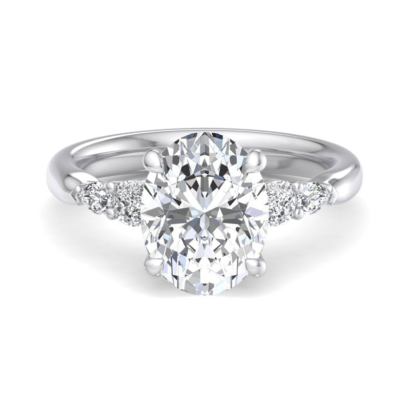 Oval Lab Grown Diamond Hidden Detail Side Stone Engagement Ring — Oval design reference