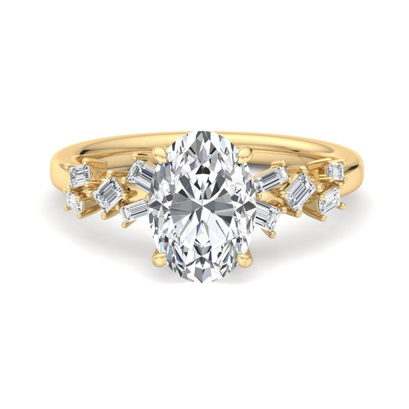Oval Lab Grown Diamond Hidden Detail Side Stone Engagement Ring — Oval design reference