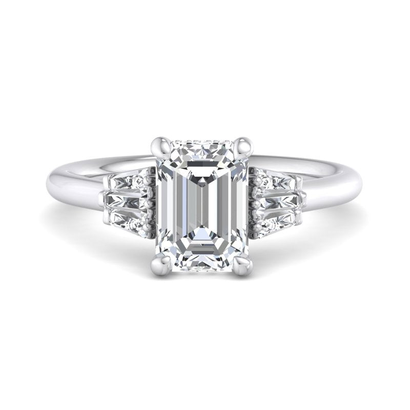 Emerald Lab Grown Diamond Hidden Detail Vintage-Inspired Engagement Ring — Emerald design reference