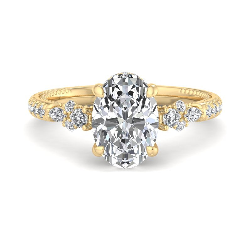 Oval Lab Grown Diamond Hidden Detail Side Stone Engagement Ring — Oval design reference