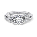 Round Lab Grown Diamond Twist Side Stone Engagement Ring — Round design reference
