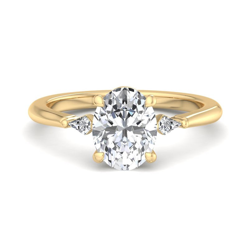 Oval Lab Grown Diamond Three Stone Engagement Ring — Oval design reference