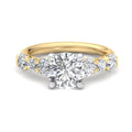 Round Lab Grown Diamond Side Stone Engagement Ring — Round design reference