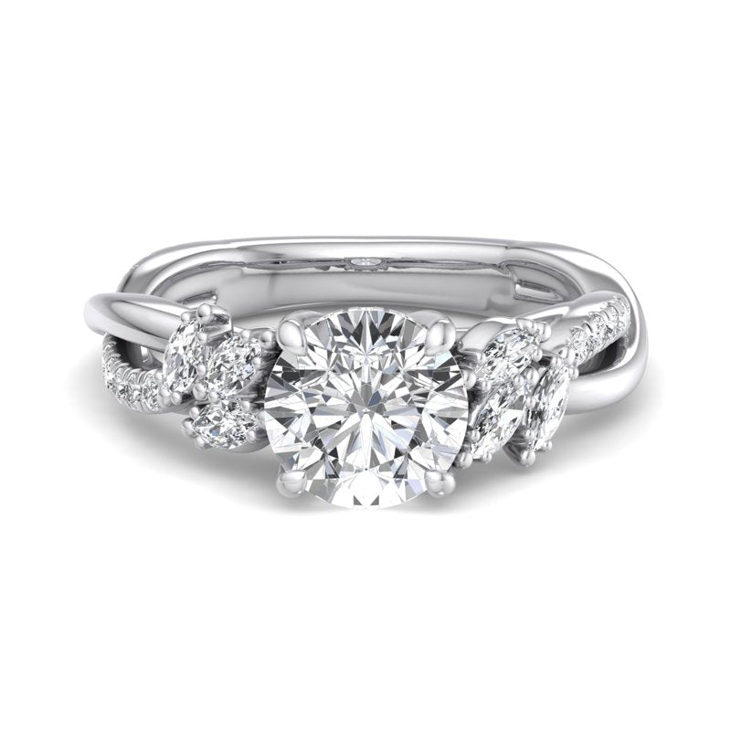 Round Lab Grown Diamond Hidden Detail Side Stone Engagement Ring — Round design reference