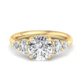 Round Lab Grown Diamond Side Stone Engagement Ring — Round design reference