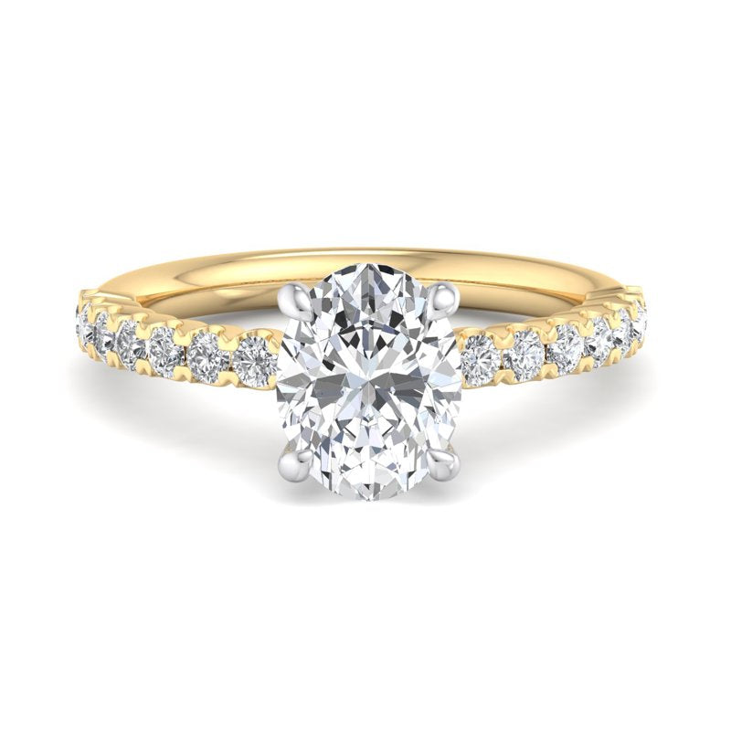Oval Lab Grown Diamond Side Stone Engagement Ring — Oval design reference
