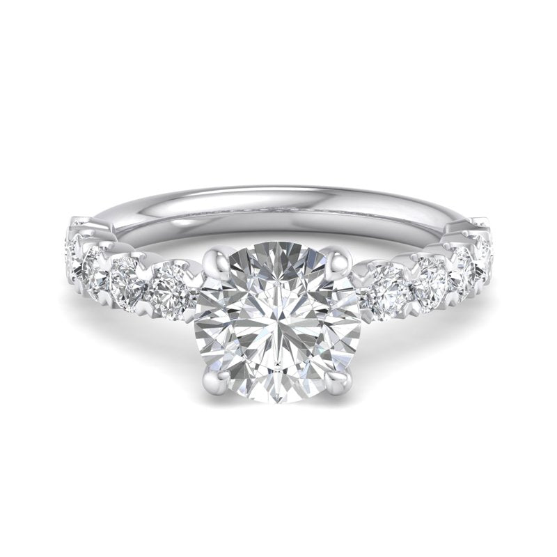 Round Lab Grown Diamond Side Stone Engagement Ring — Round design reference