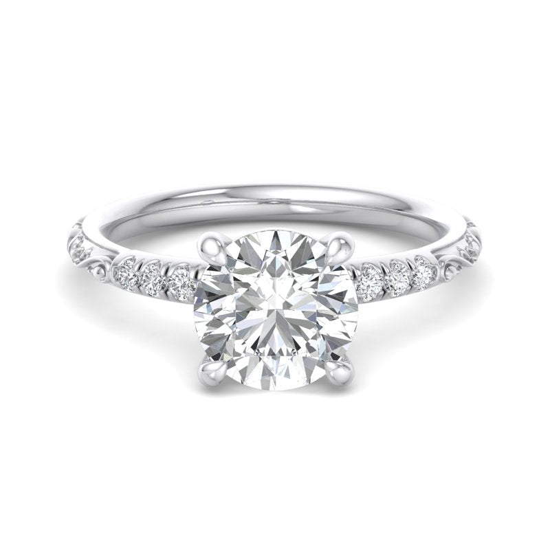 Round Lab Grown Diamond Vintage-Inspired Engagement Ring — Round design reference