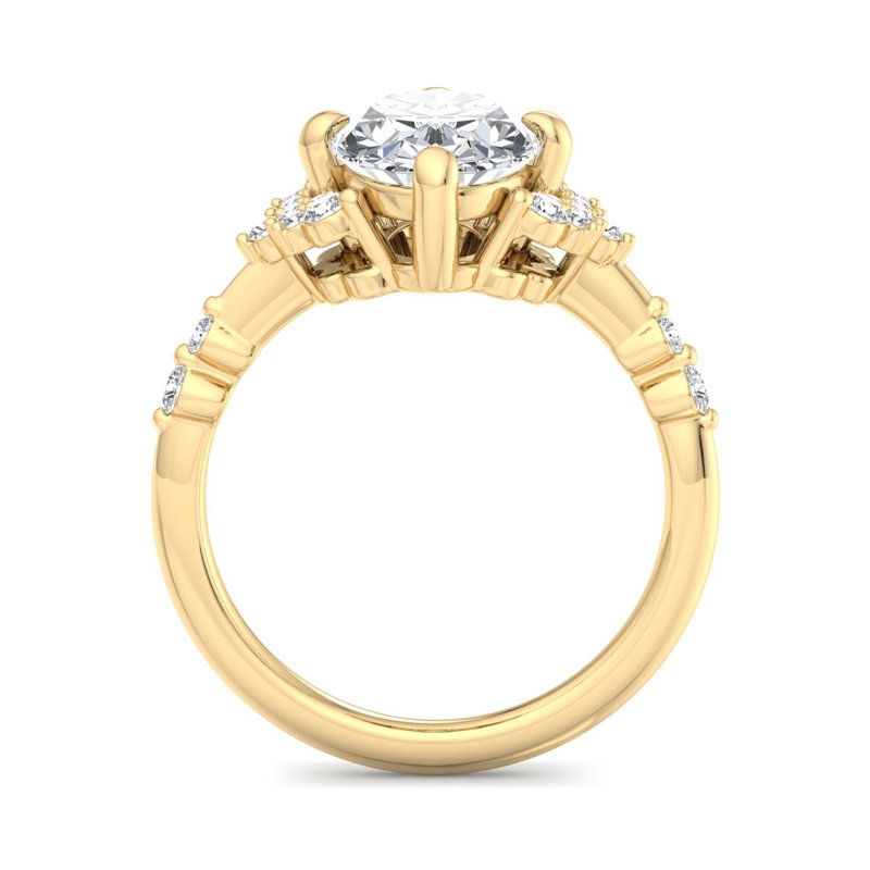 Oval Lab Grown Diamond Geometric Vintage-Inspired Engagement Ring — Oval design reference