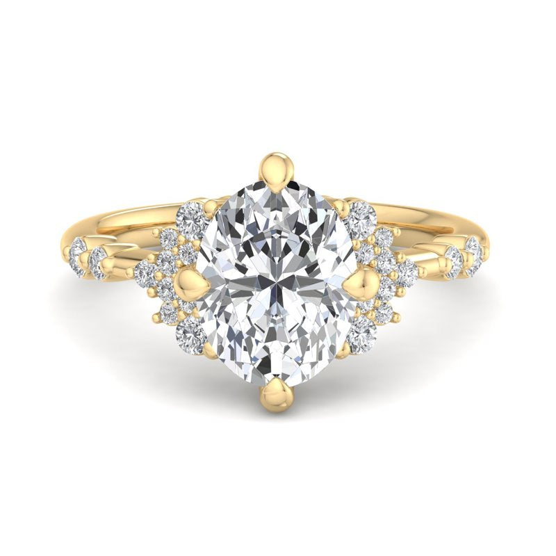 Oval Lab Grown Diamond Geometric Vintage-Inspired Engagement Ring — Oval design reference