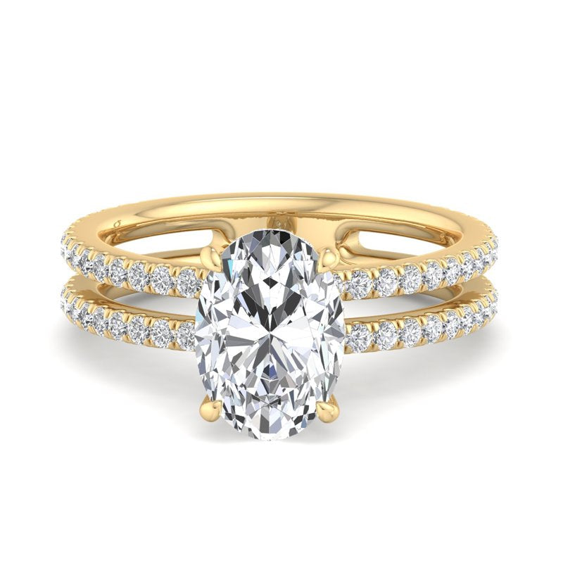 Oval Lab Grown Diamond Side Stone Engagement Ring — Oval design reference