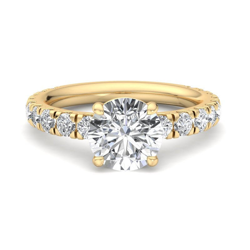 Round Lab Grown Diamond Side Stone Engagement Ring — Round design reference