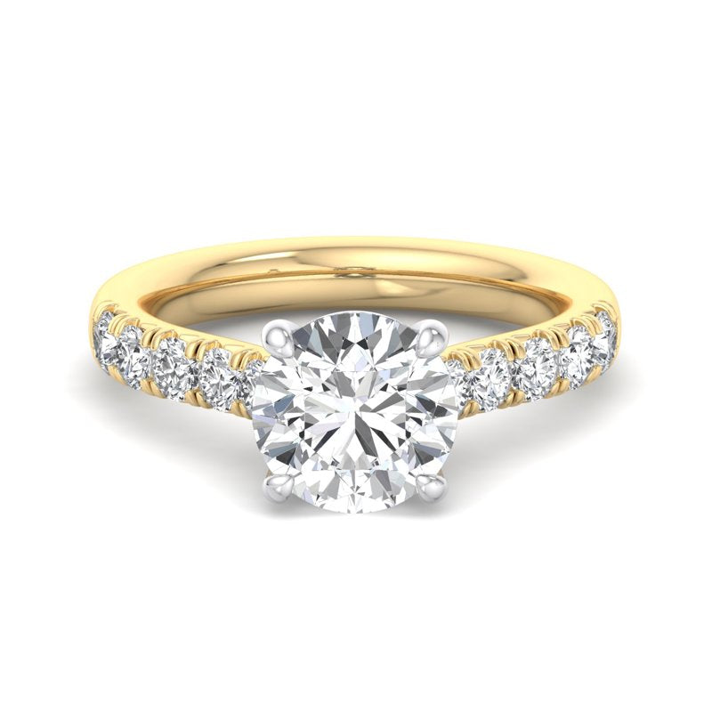 Round Lab Grown Diamond Side Stone Engagement Ring — Round design reference