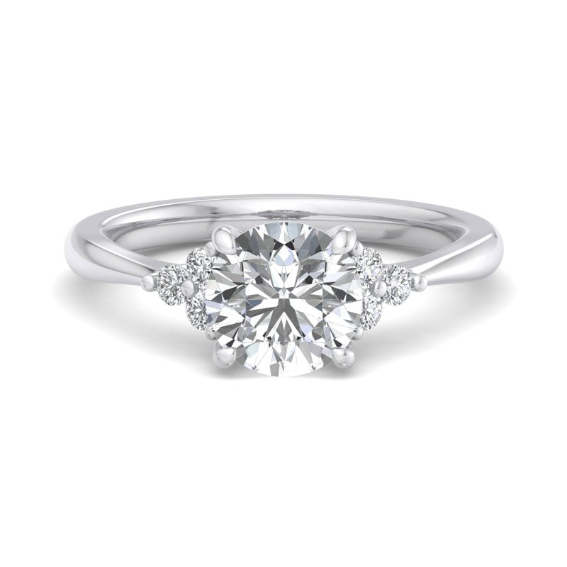 Round Lab Grown Diamond Side Stone Engagement Ring — Round design reference