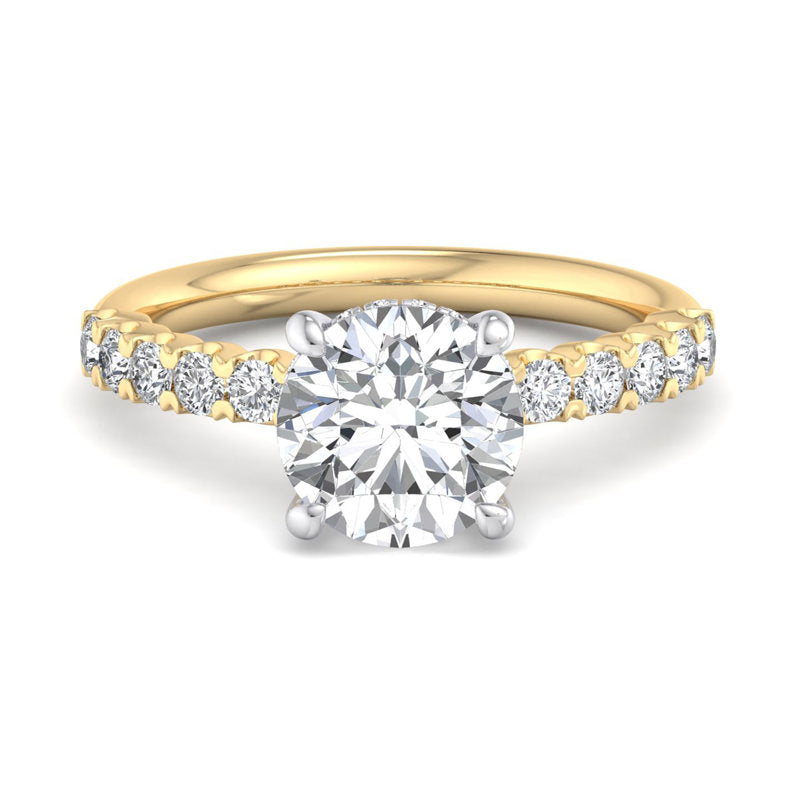 Round Lab Grown Diamond Hidden Detail Side Stone Engagement Ring — Round design reference