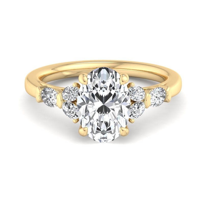 Oval Lab Grown Diamond Side Stone Engagement Ring — Oval design reference