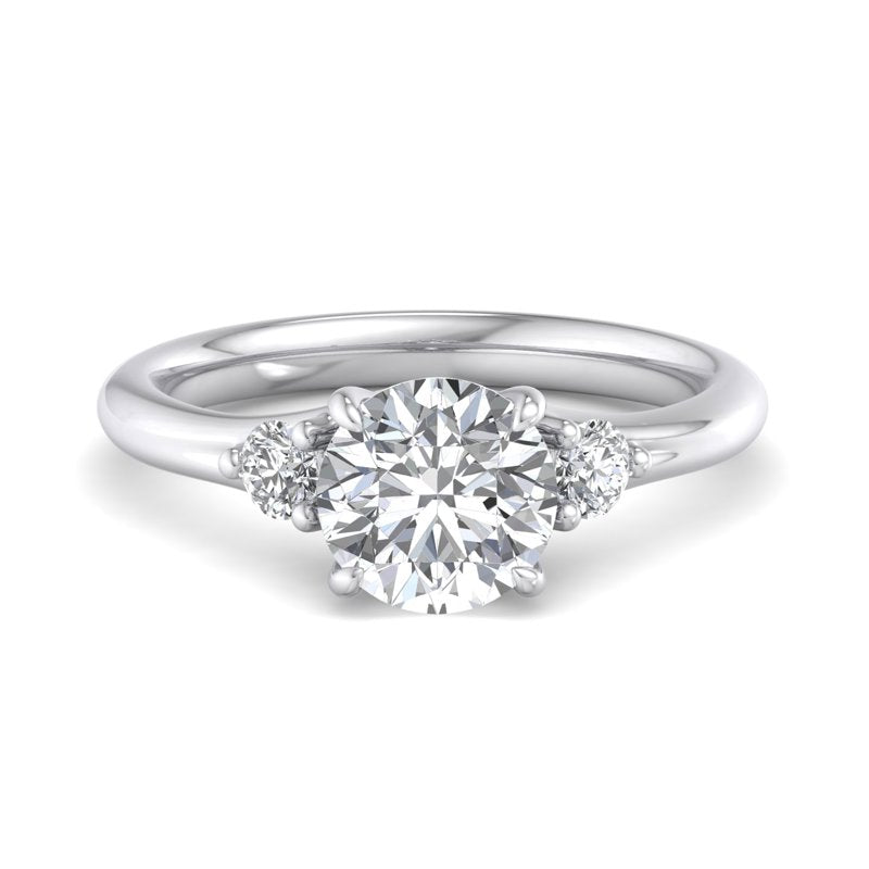 Round Lab Grown Diamond Three Stone Engagement Ring — Round design reference
