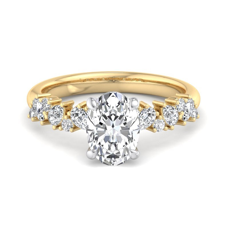 Oval Lab Grown Diamond Side Stone Engagement Ring — Oval design reference