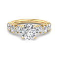 Round Lab Grown Diamond Side Stone Engagement Ring — Round design reference