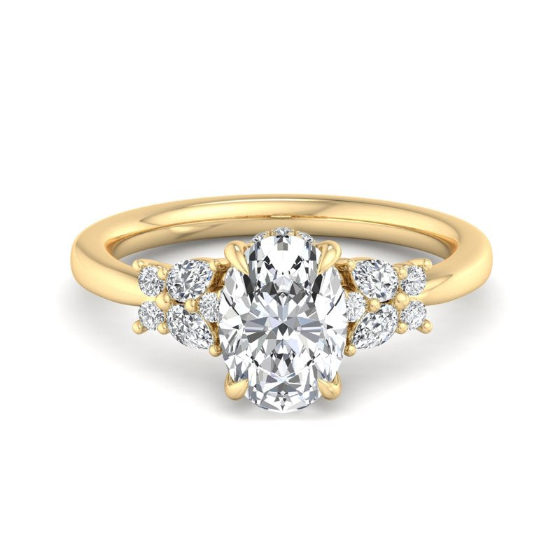 Oval Lab Grown Diamond Side Stone Engagement Ring — Oval design reference