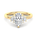 Pear Lab Grown Diamond Three Stone Engagement Ring — Pear design reference