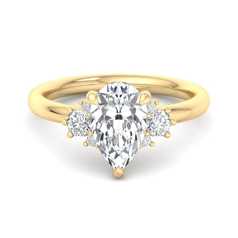 Pear Lab Grown Diamond Three Stone Engagement Ring — Pear design reference