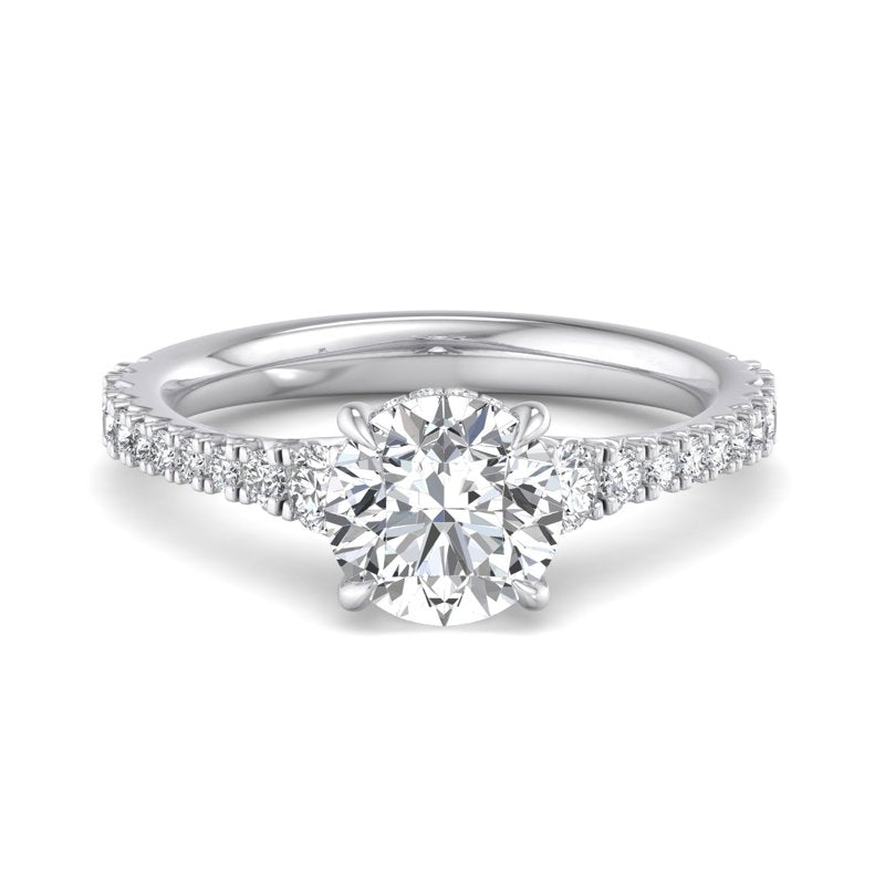 Round Lab Grown Diamond Hidden Detail Three Stone Engagement Ring — Round design reference