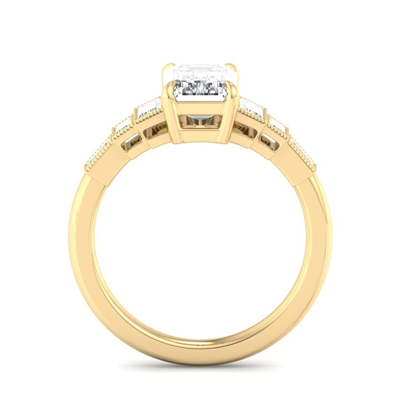 Emerald Lab Grown Diamond Vintage-Inspired Engagement Ring — Emerald design reference