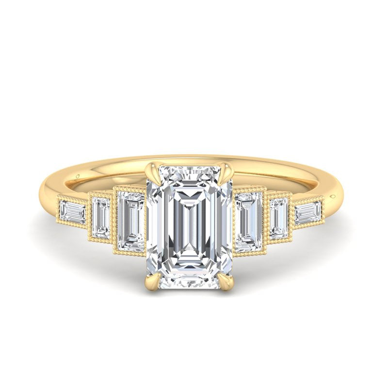 Emerald Lab Grown Diamond Vintage-Inspired Engagement Ring — Emerald design reference
