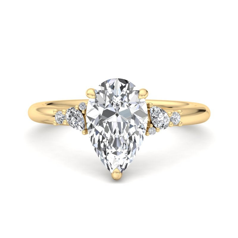 Pear Lab Grown Diamond Hidden Detail Side Stone Engagement Ring — Pear design reference