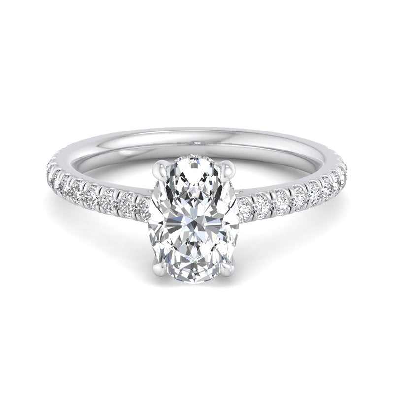 Oval Lab Grown Diamond Side Stone Engagement Ring — Oval design reference