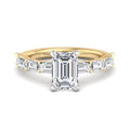 Emerald Lab Grown Diamond Side Stone Engagement Ring — Emerald design reference