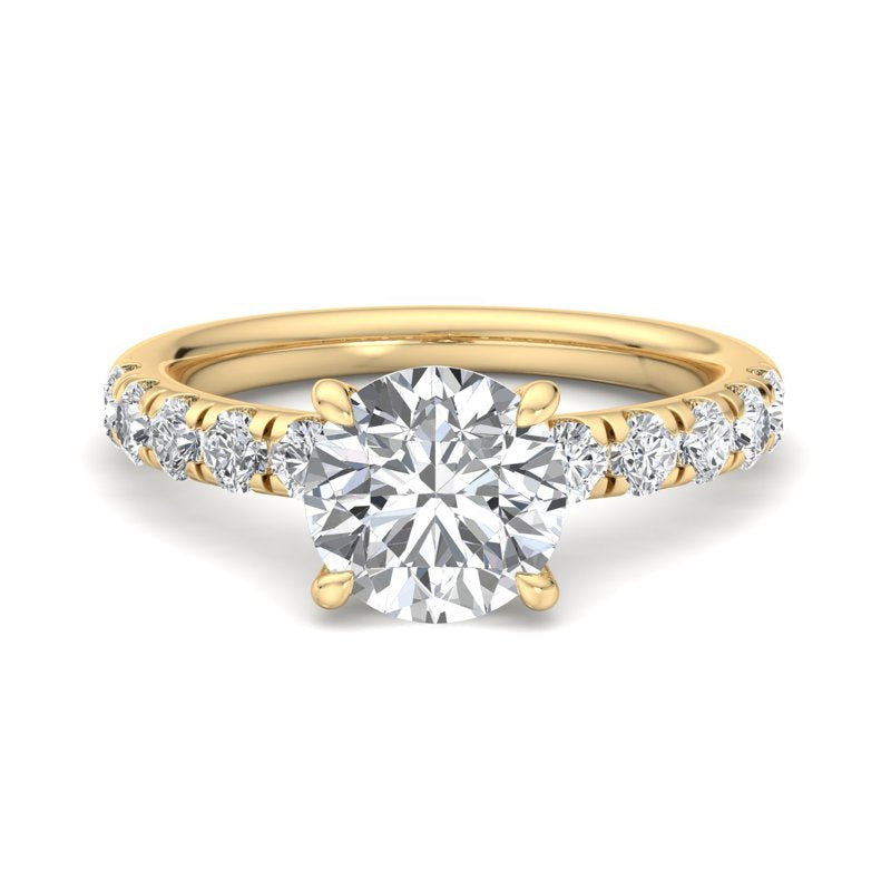Round Lab Grown Diamond Side Stone Engagement Ring — Round design reference