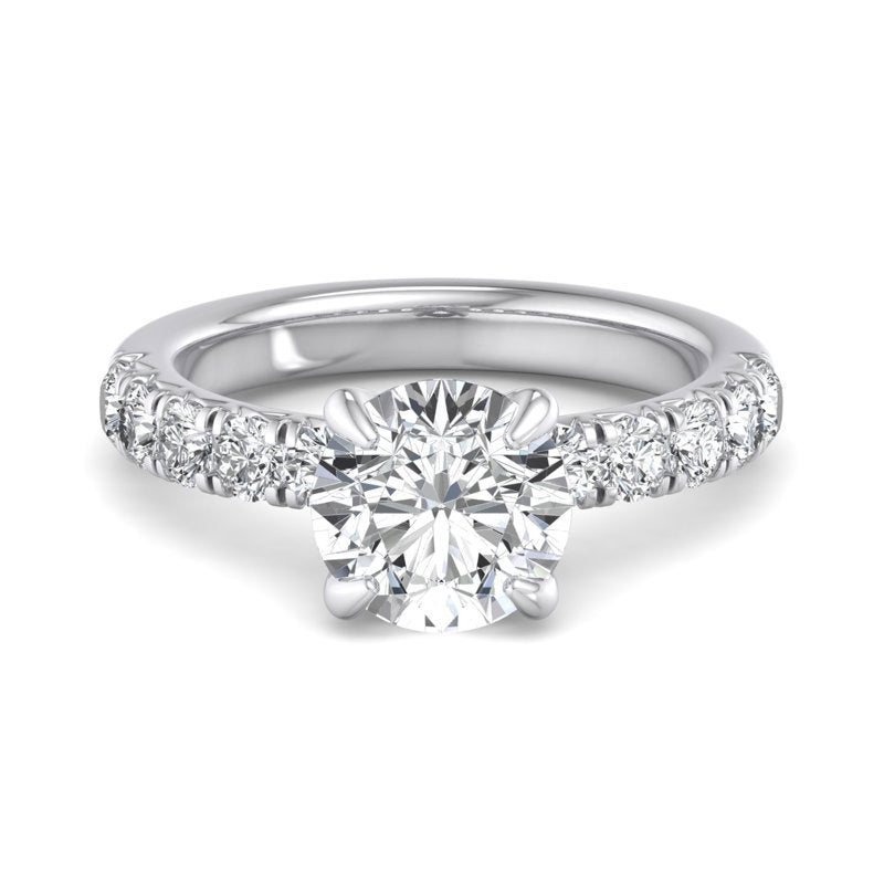 Round Lab Grown Diamond Side Stone Engagement Ring — Round design reference