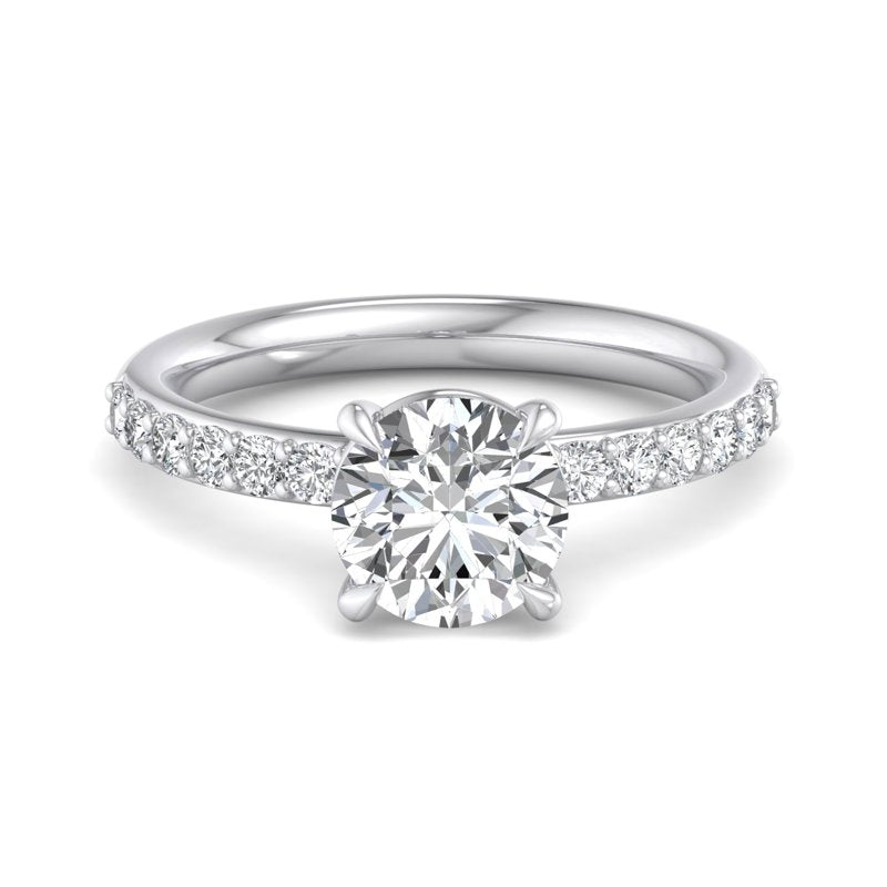 Round Lab Grown Diamond Side Stone Engagement Ring — Round design reference