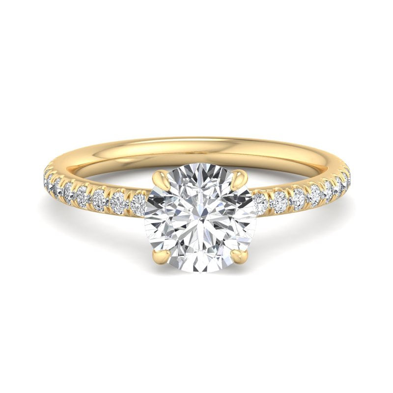 Round Lab Grown Diamond Side Stone Engagement Ring — Round design reference
